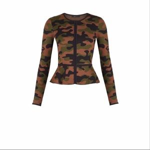 🛍SOLD🛍 BCBG Maxazaria Camo Peplum Sweater
